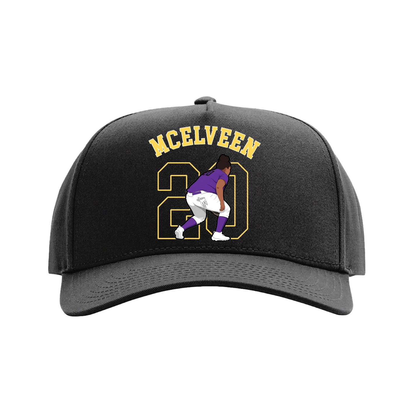 Full Fabric Five-Panel Champ Cap — Shirsey Arch in Black