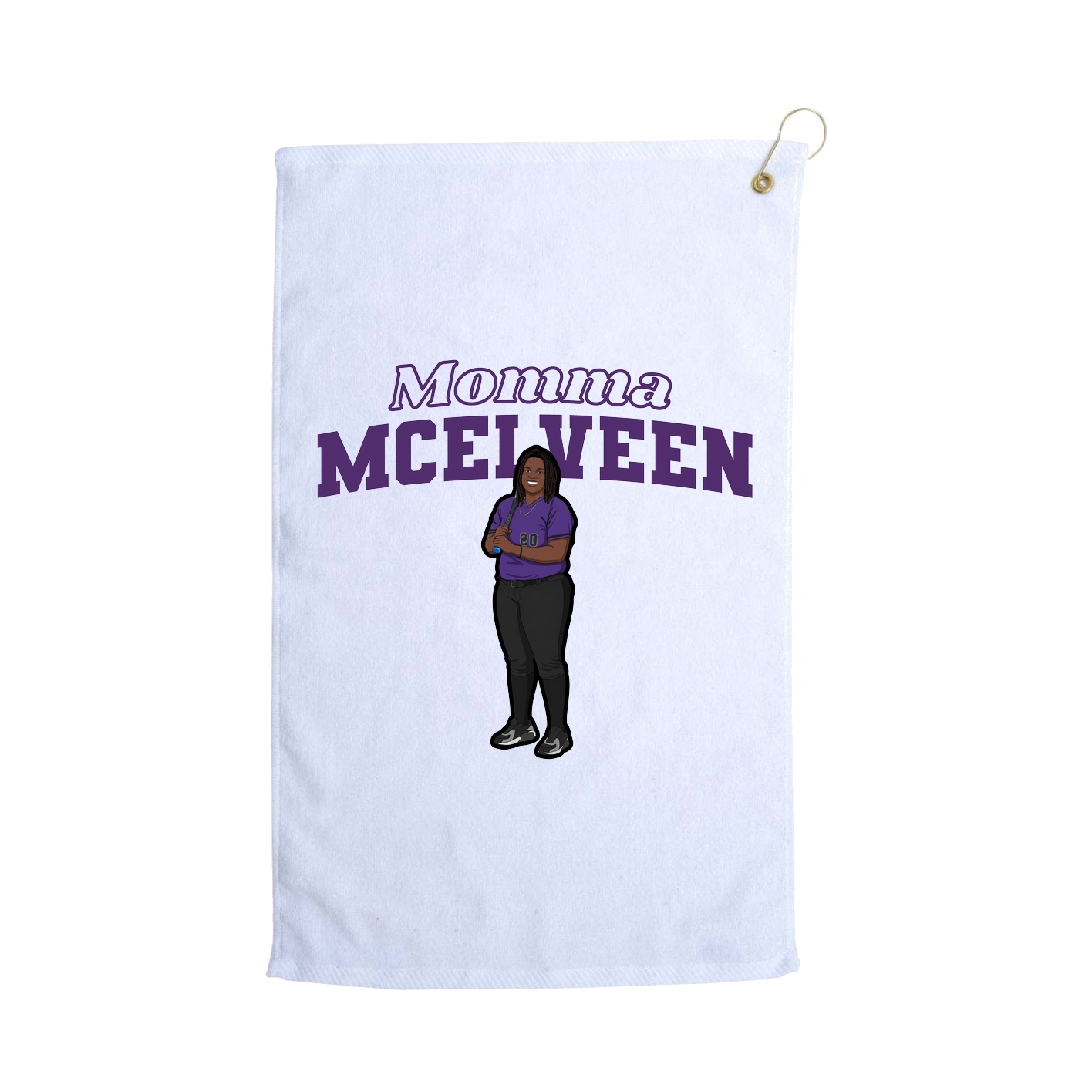 Golf Towel — Mothers Day Block in White