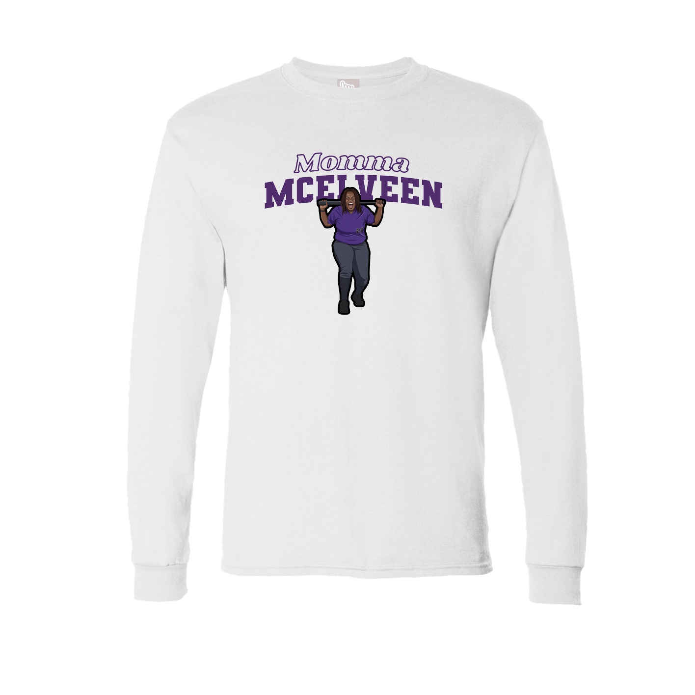 Long Sleeve Tee — Mothers Day Block in White