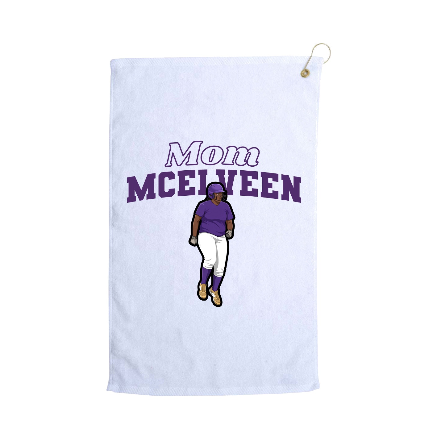 Golf Towel — Mothers Day Block in White