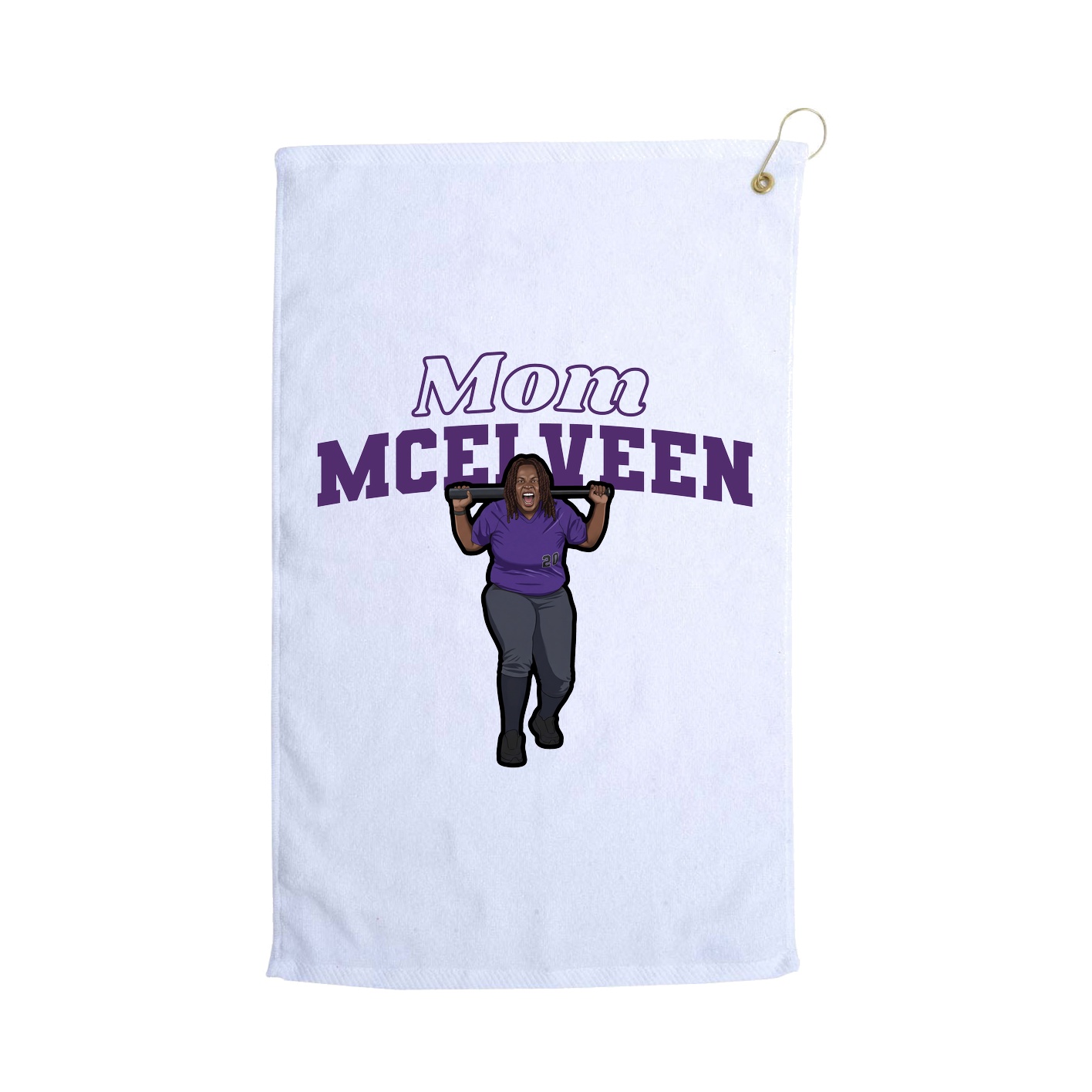 Golf Towel — Mothers Day Block in White