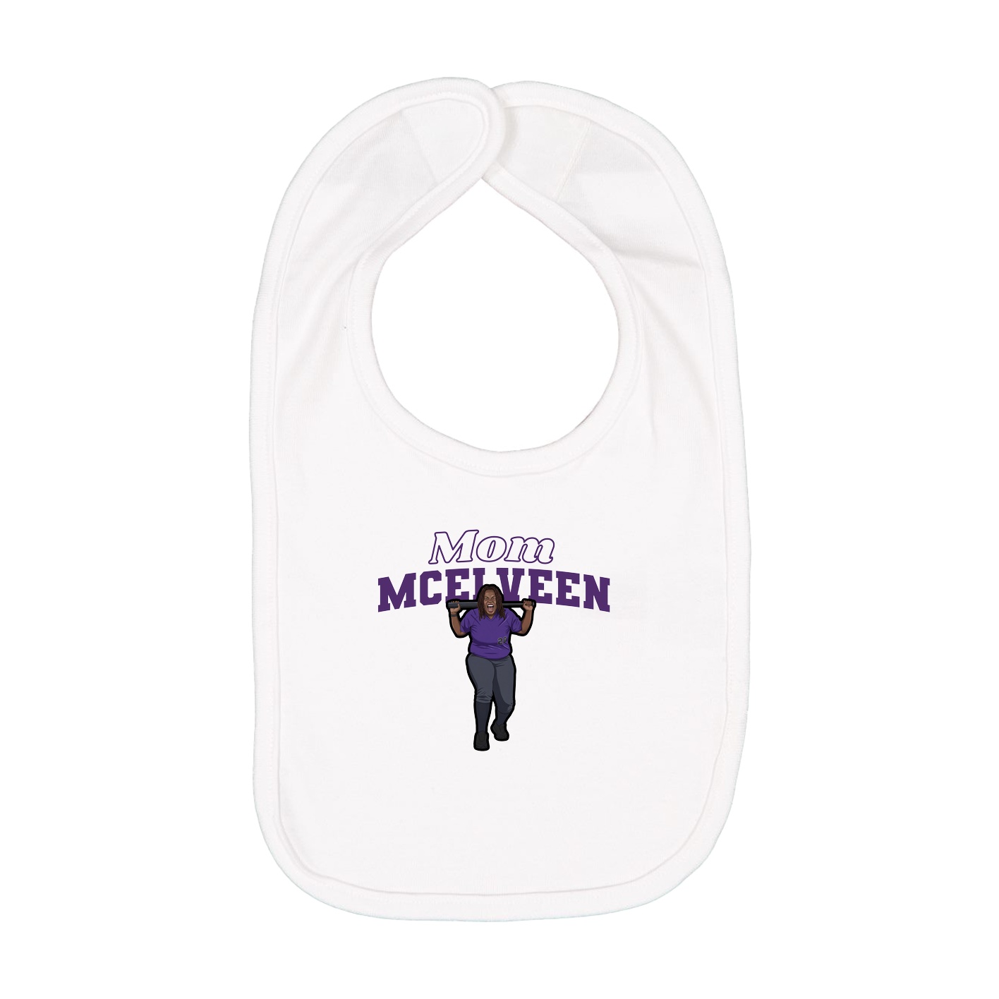 Infant Bib — Mothers Day Block in White