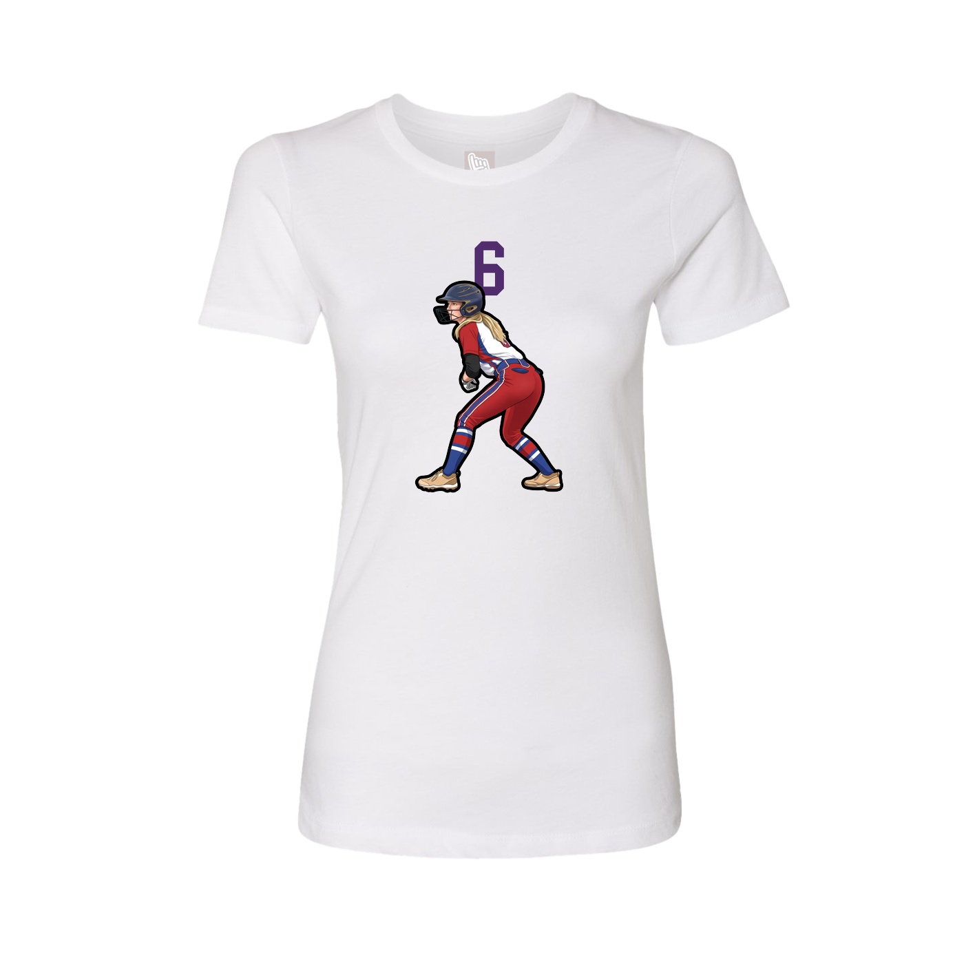 Fitted Women's Tee — Number Top in White