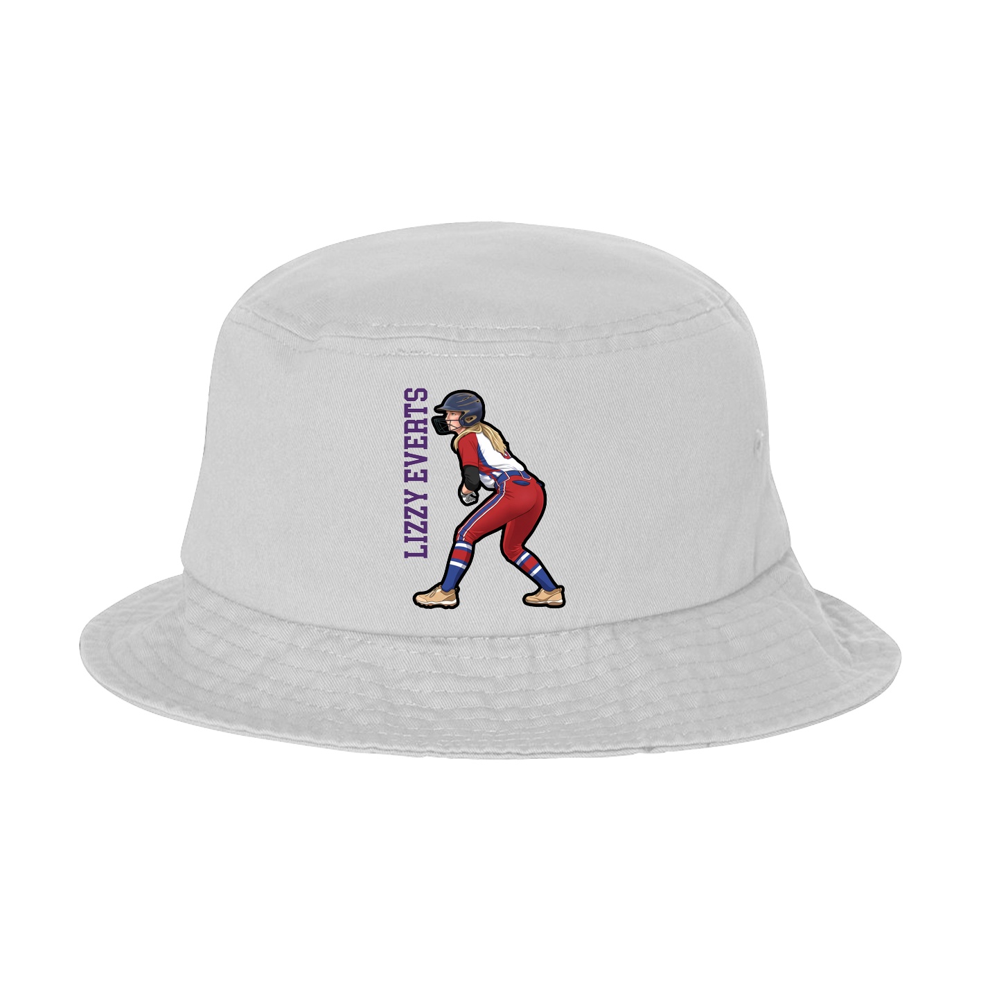 Bucket Cap — Name Vertical in White