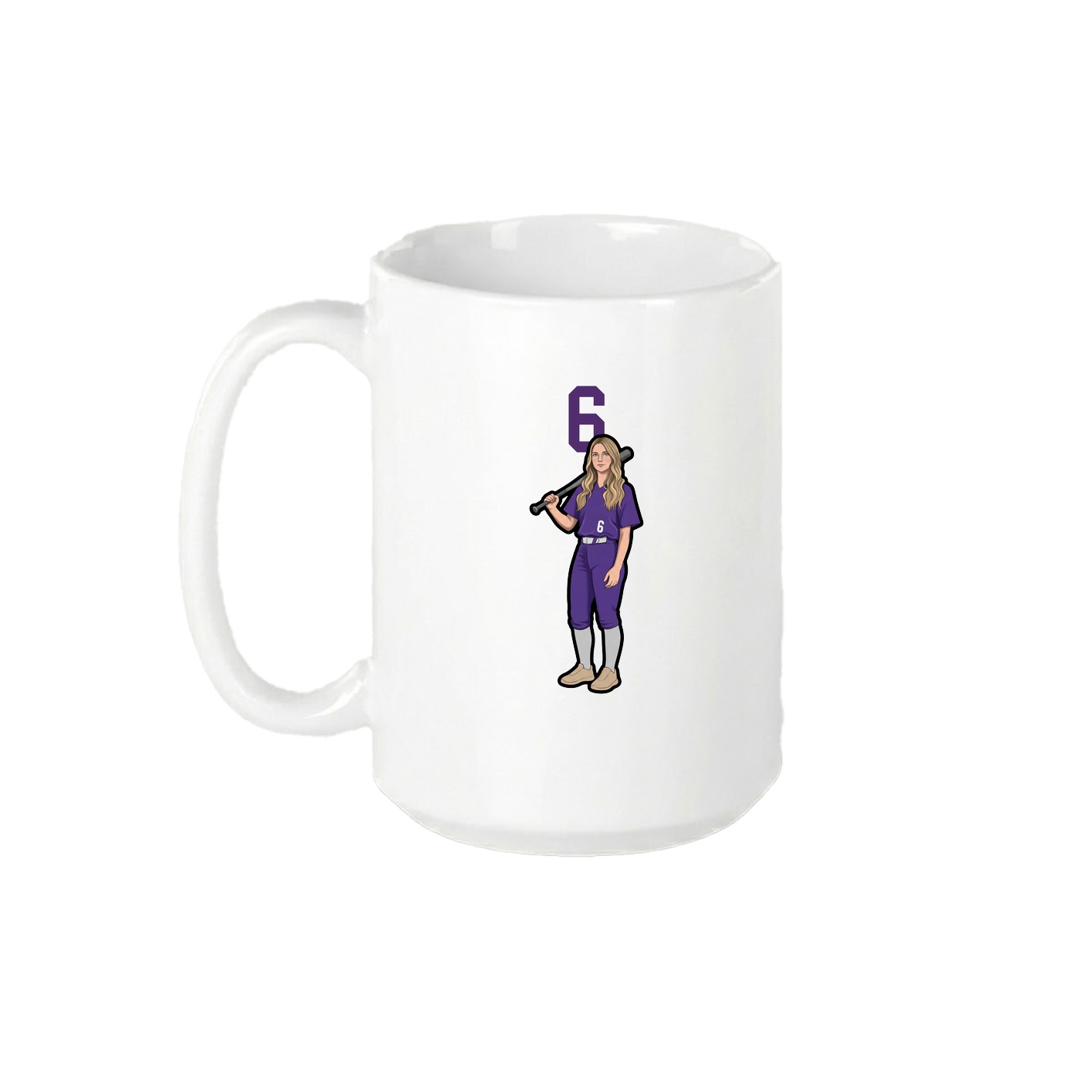15oz Coffee Mug — Number Top in White