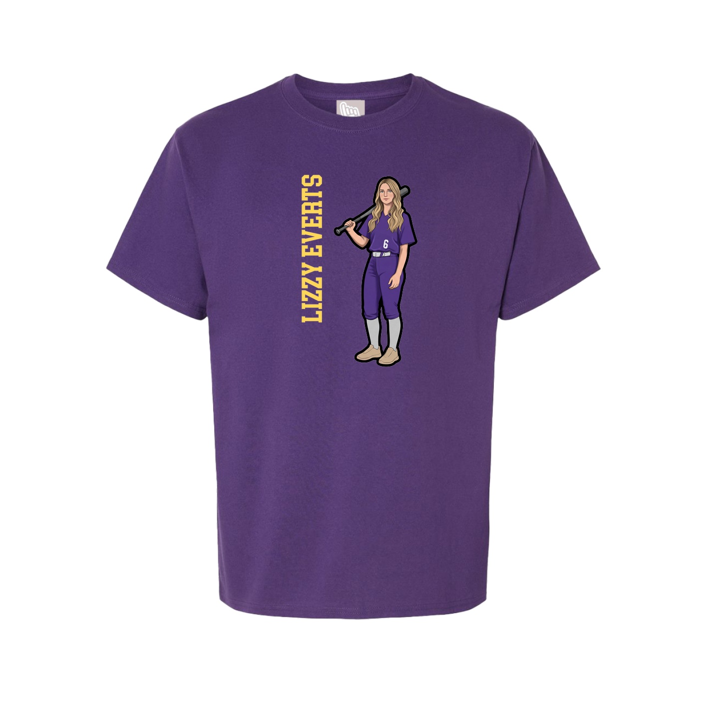 Youth Tee — Name Vertical in Purple