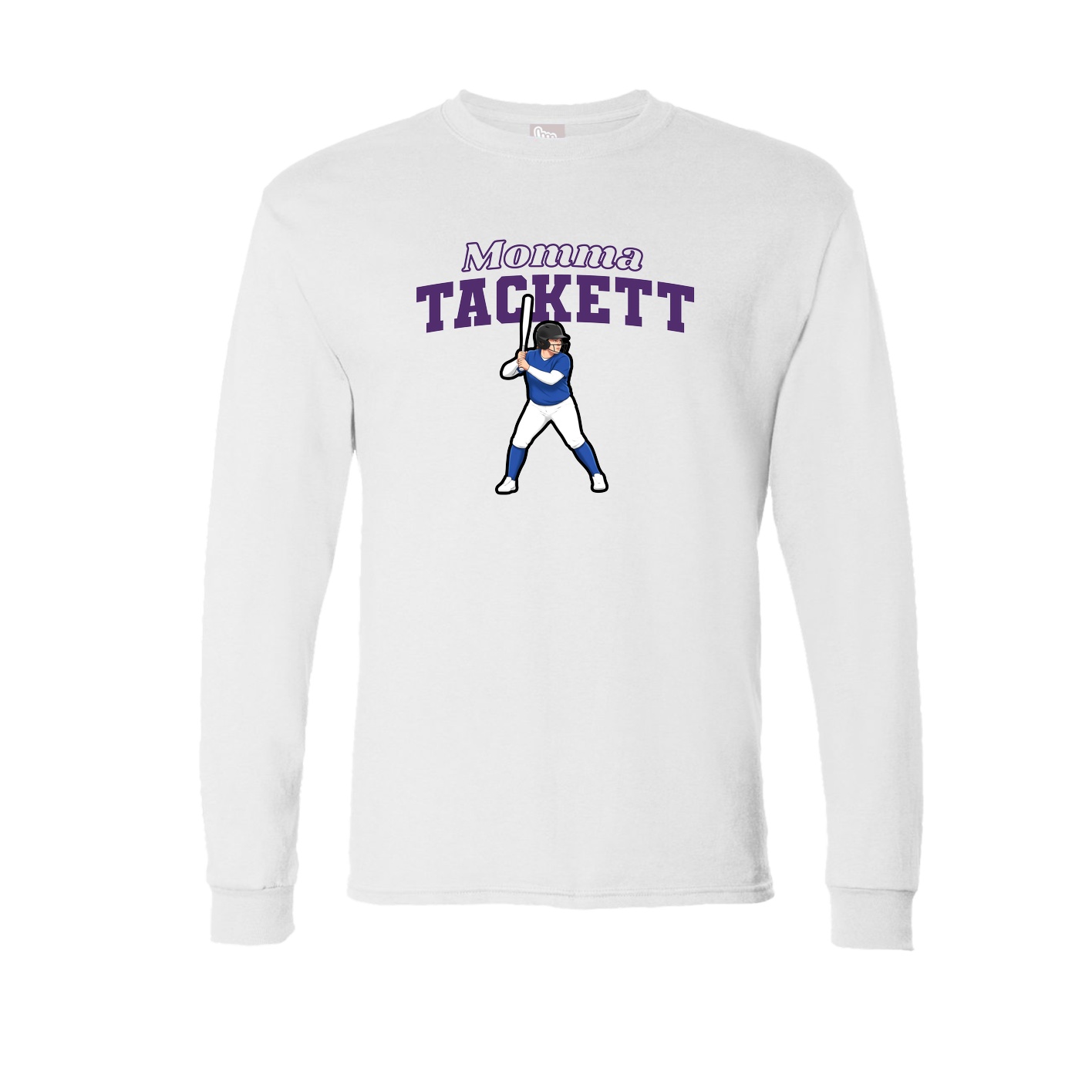 Long Sleeve Tee — Mothers Day Block in White
