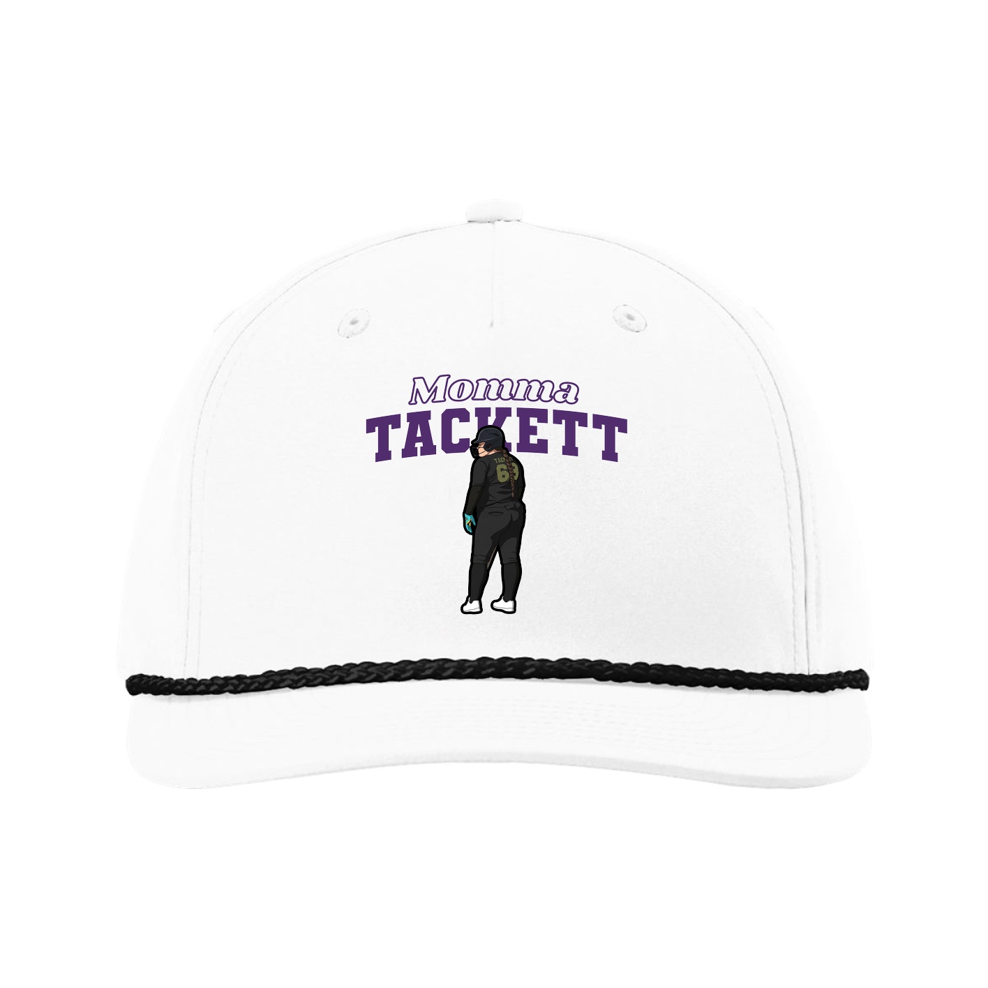 Five-Panel Classic Rope Cap — Mothers Day Block in White