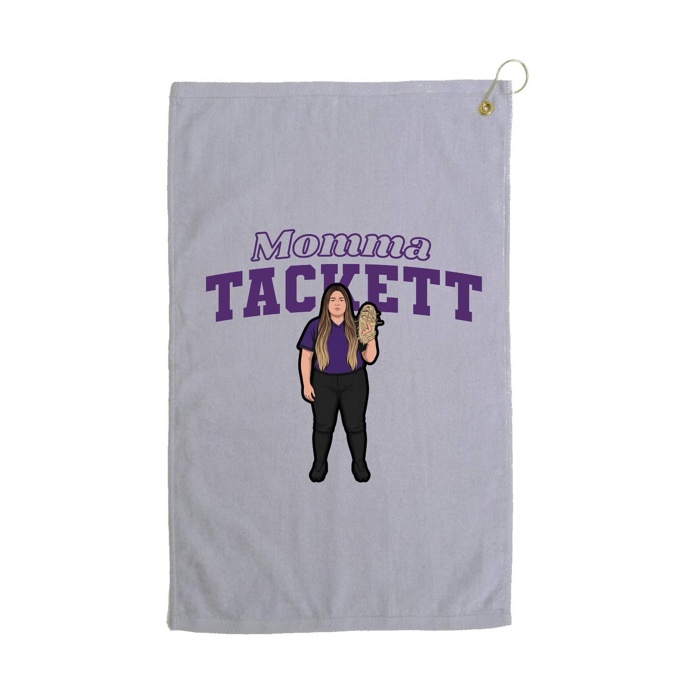 Golf Towel — Mothers Day Block in Grey