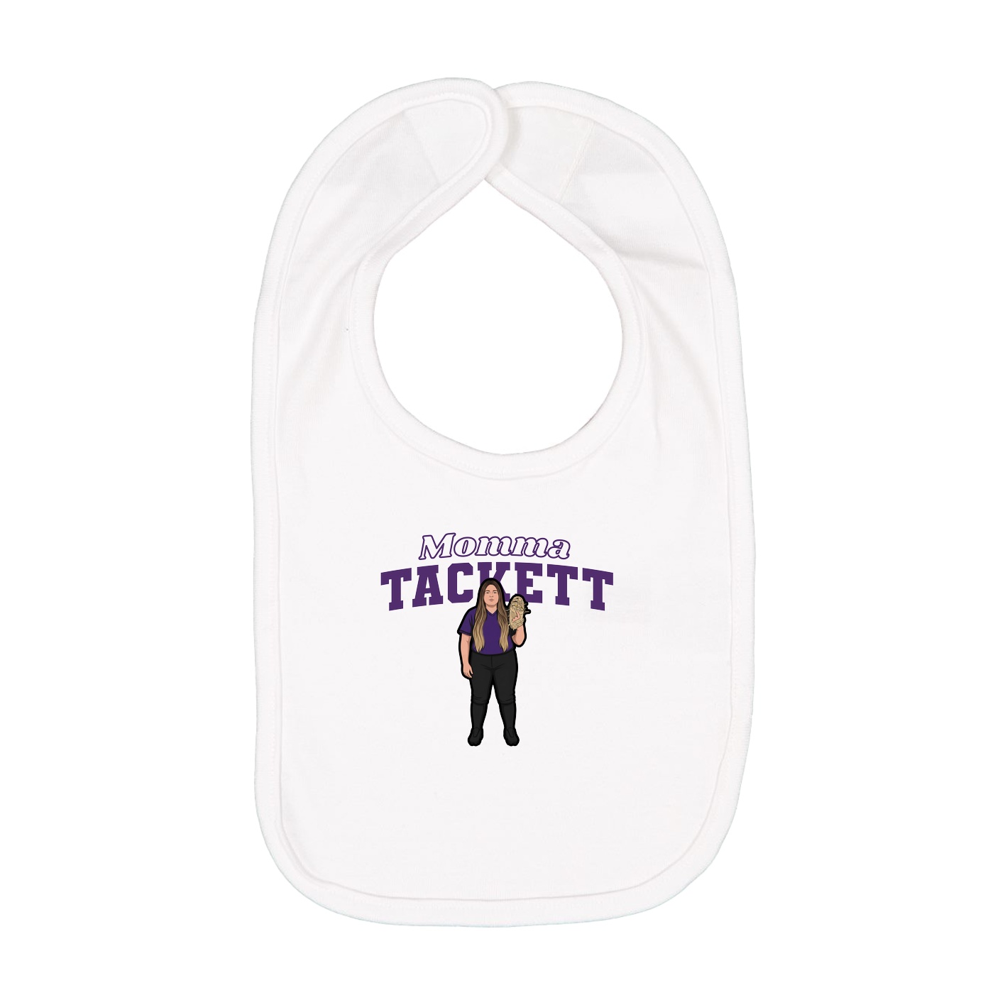 Infant Bib — Mothers Day Block in White