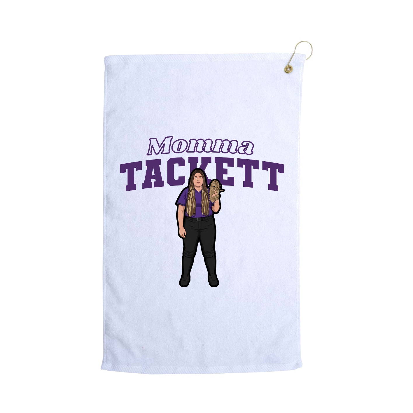 Golf Towel — Mothers Day Block in White