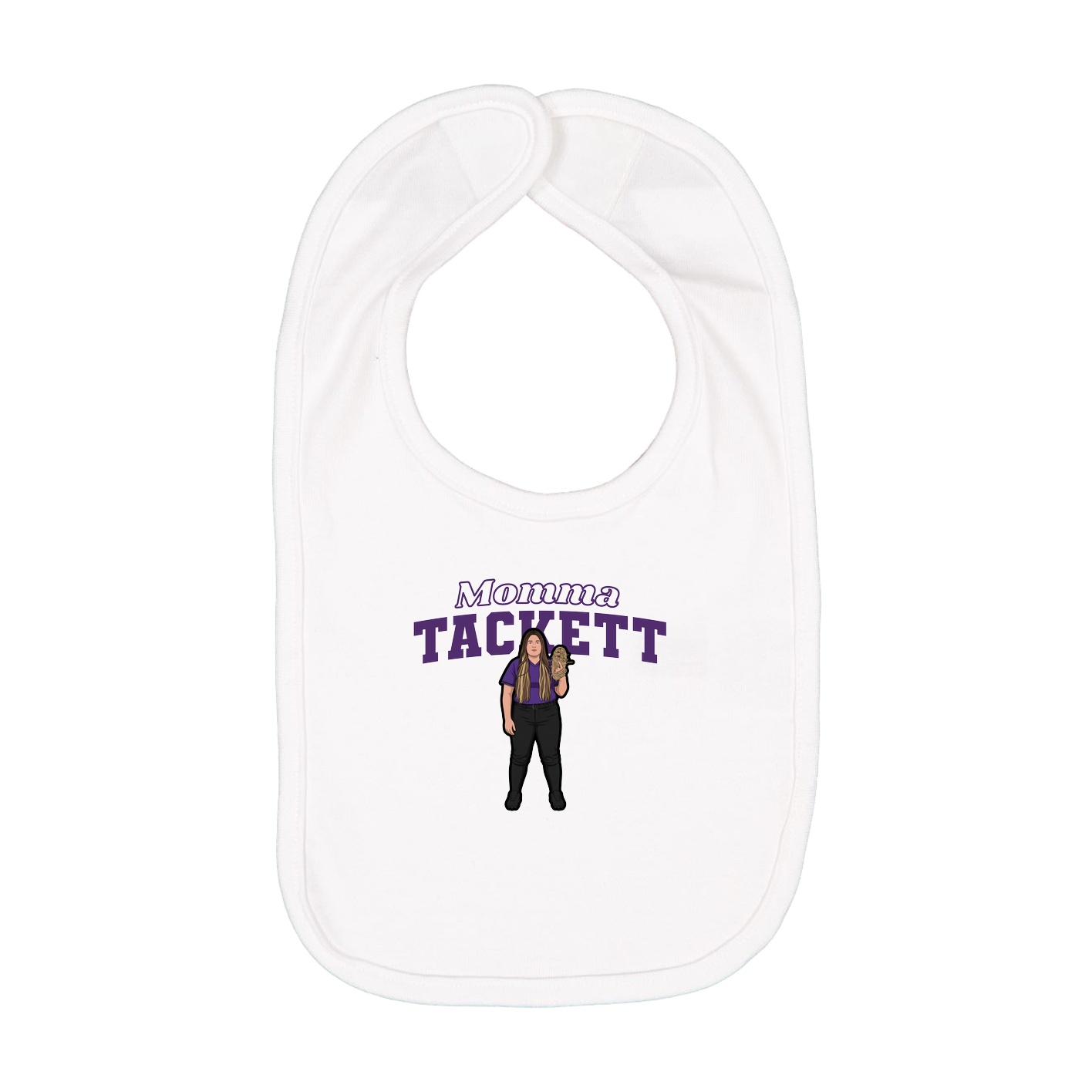 Infant Bib — Mothers Day Block in White