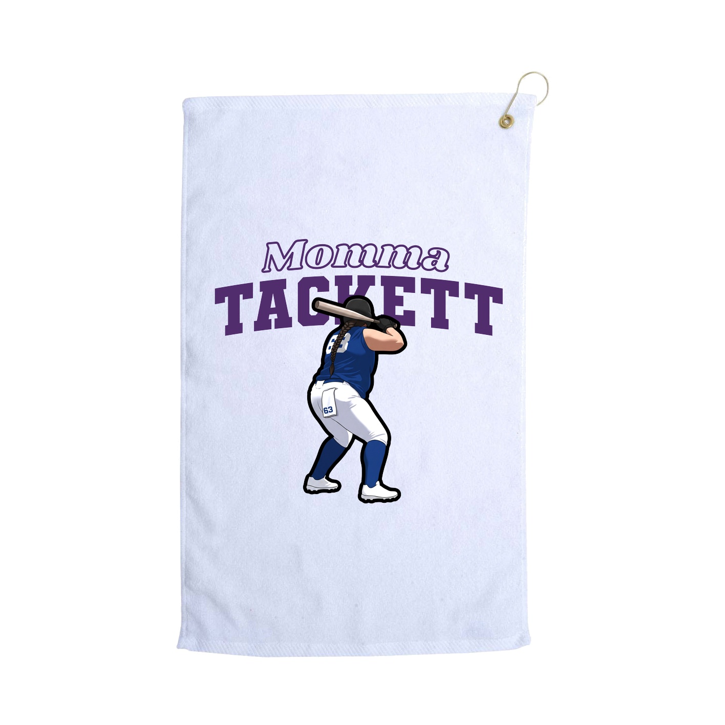 Golf Towel — Mothers Day Block in White