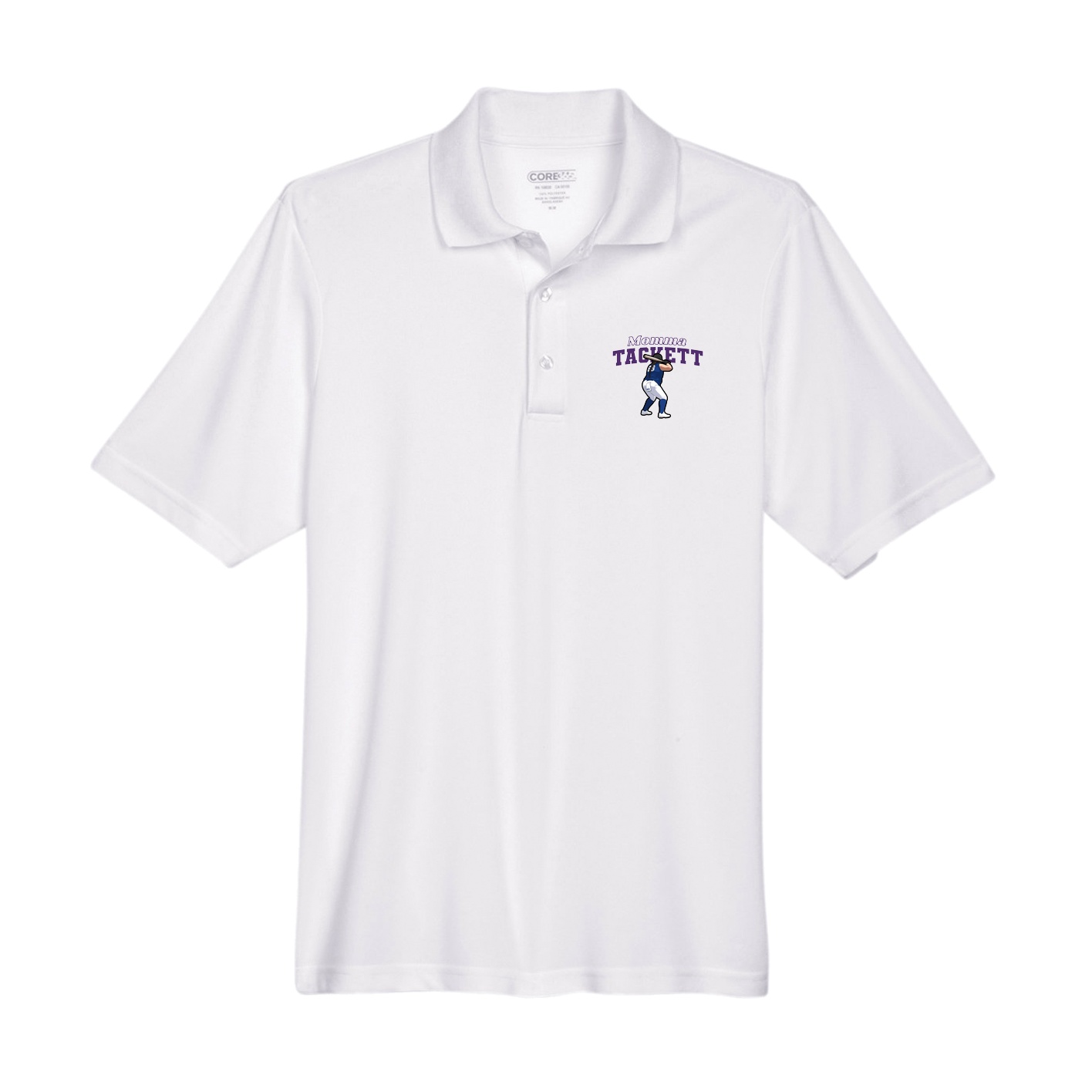 Performance Polo — Mothers Day Block in White