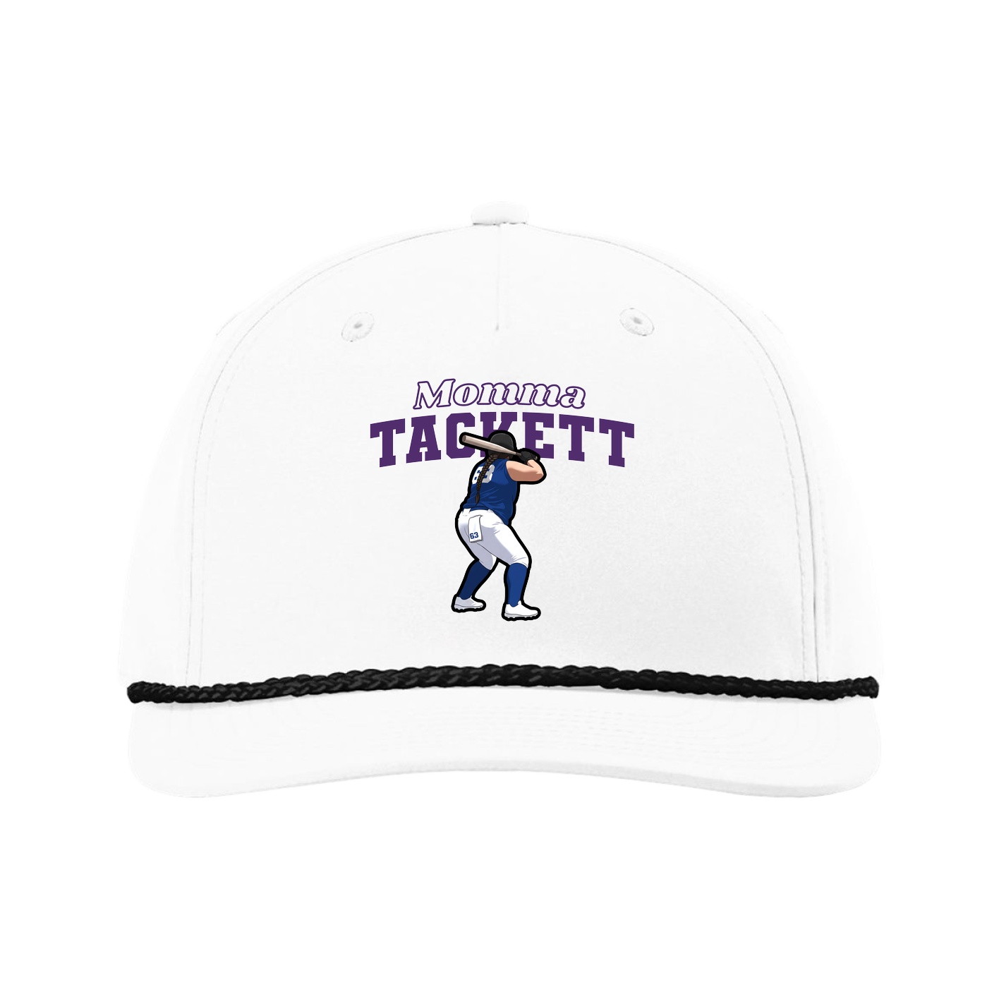 Five-Panel Classic Rope Cap — Mothers Day Block in White