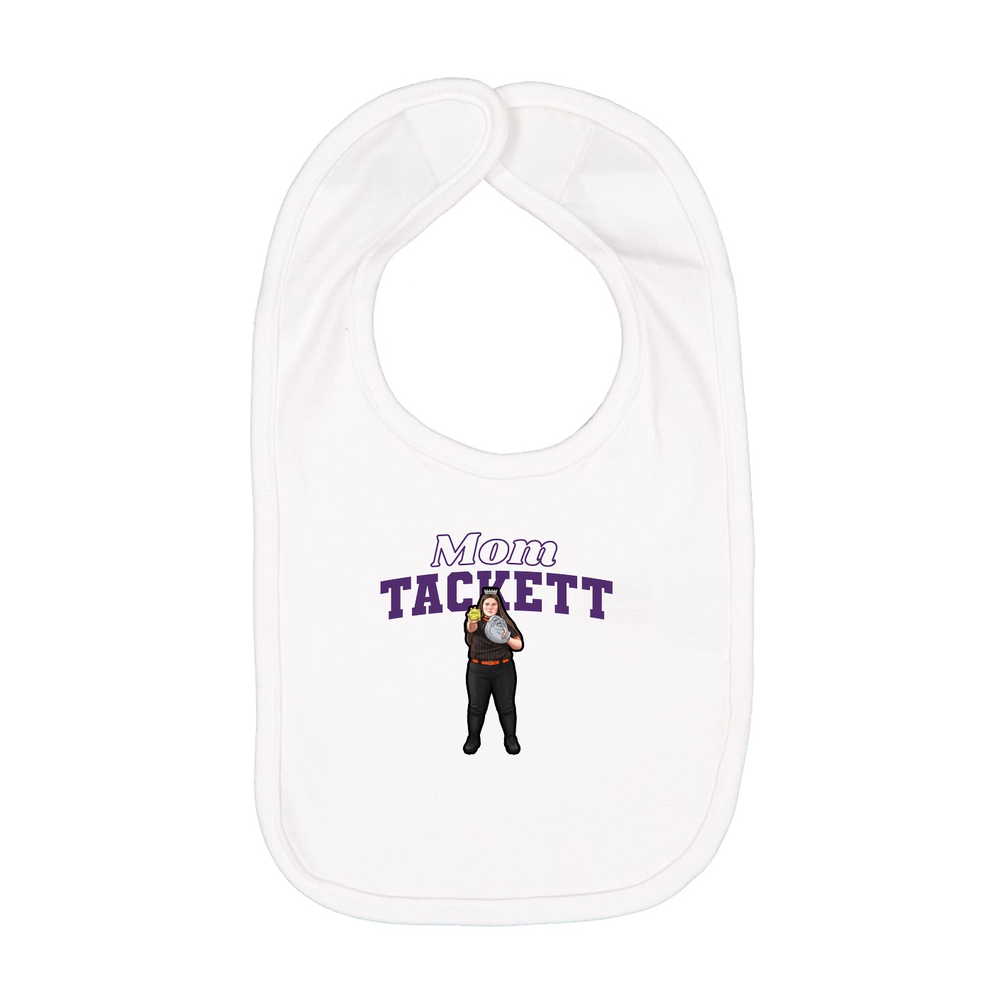 Infant Bib — Mothers Day Block in White