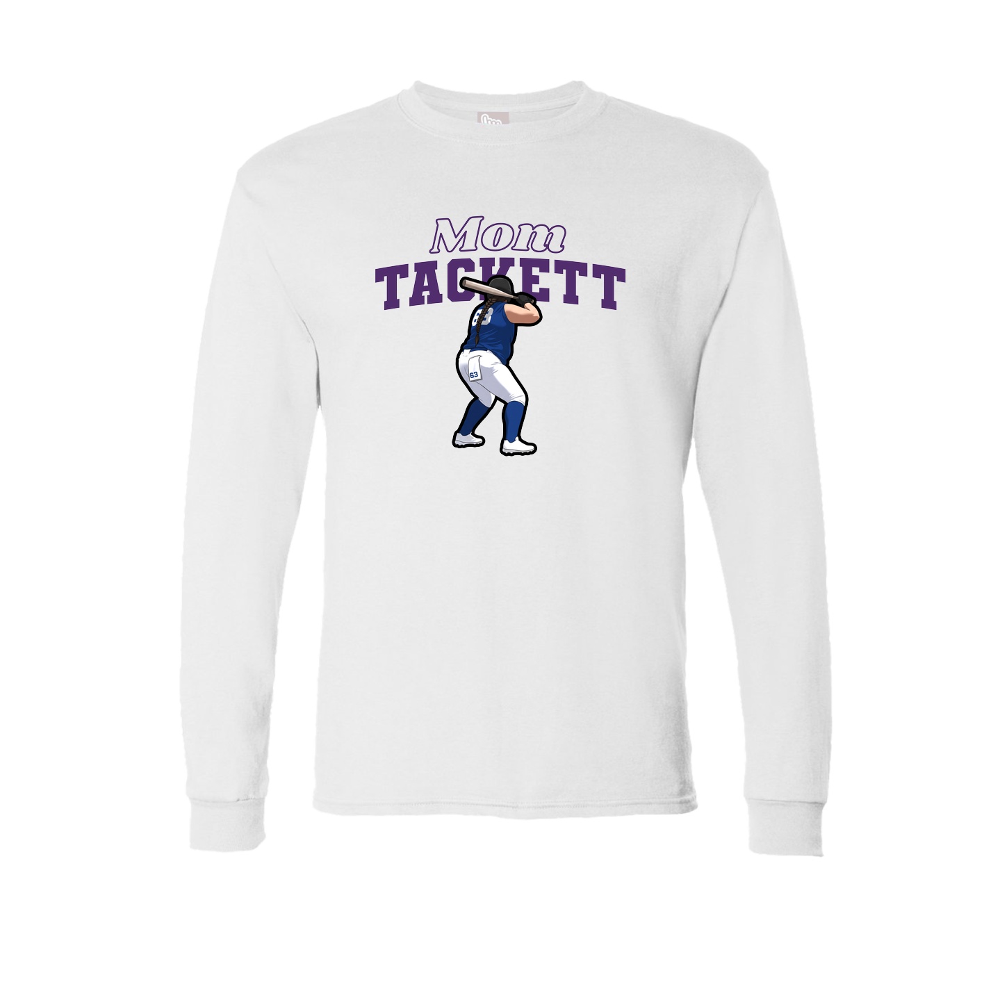 Long Sleeve Tee — Mothers Day Block in White