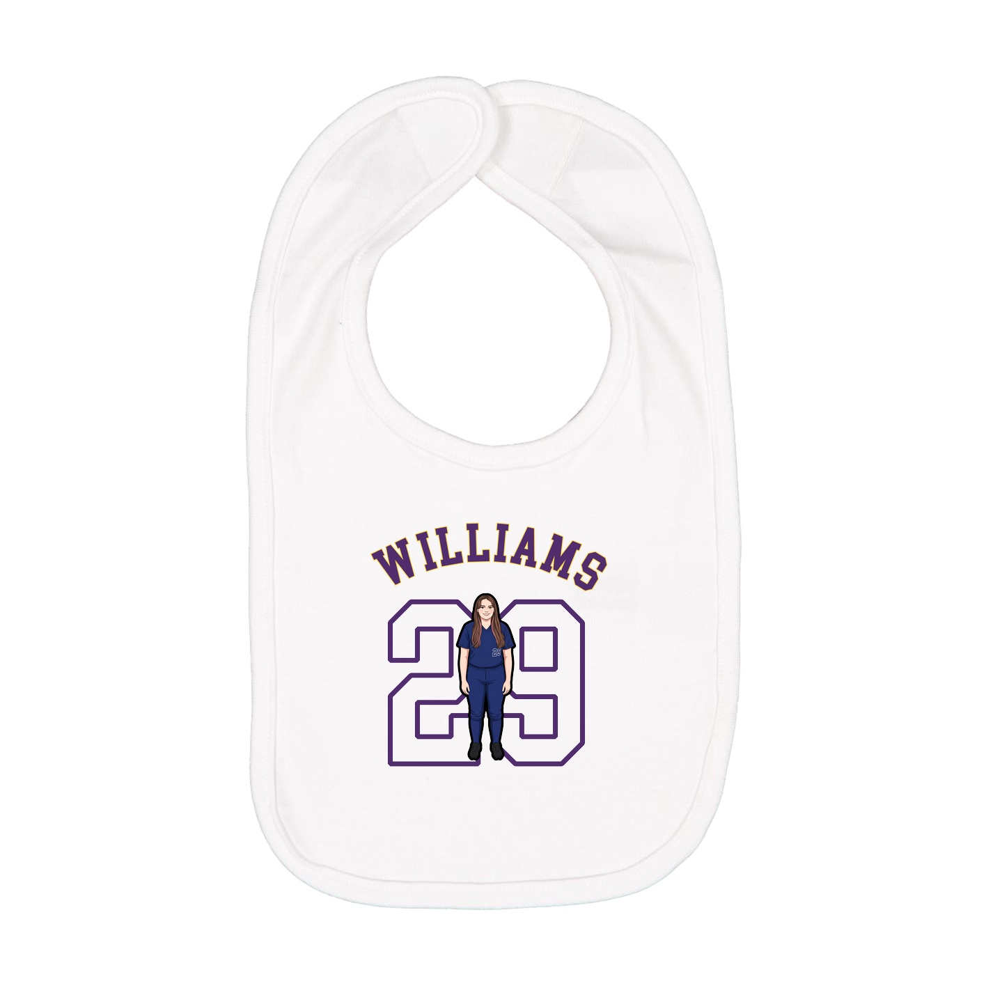 Infant Bib — Shirsey Arch in White