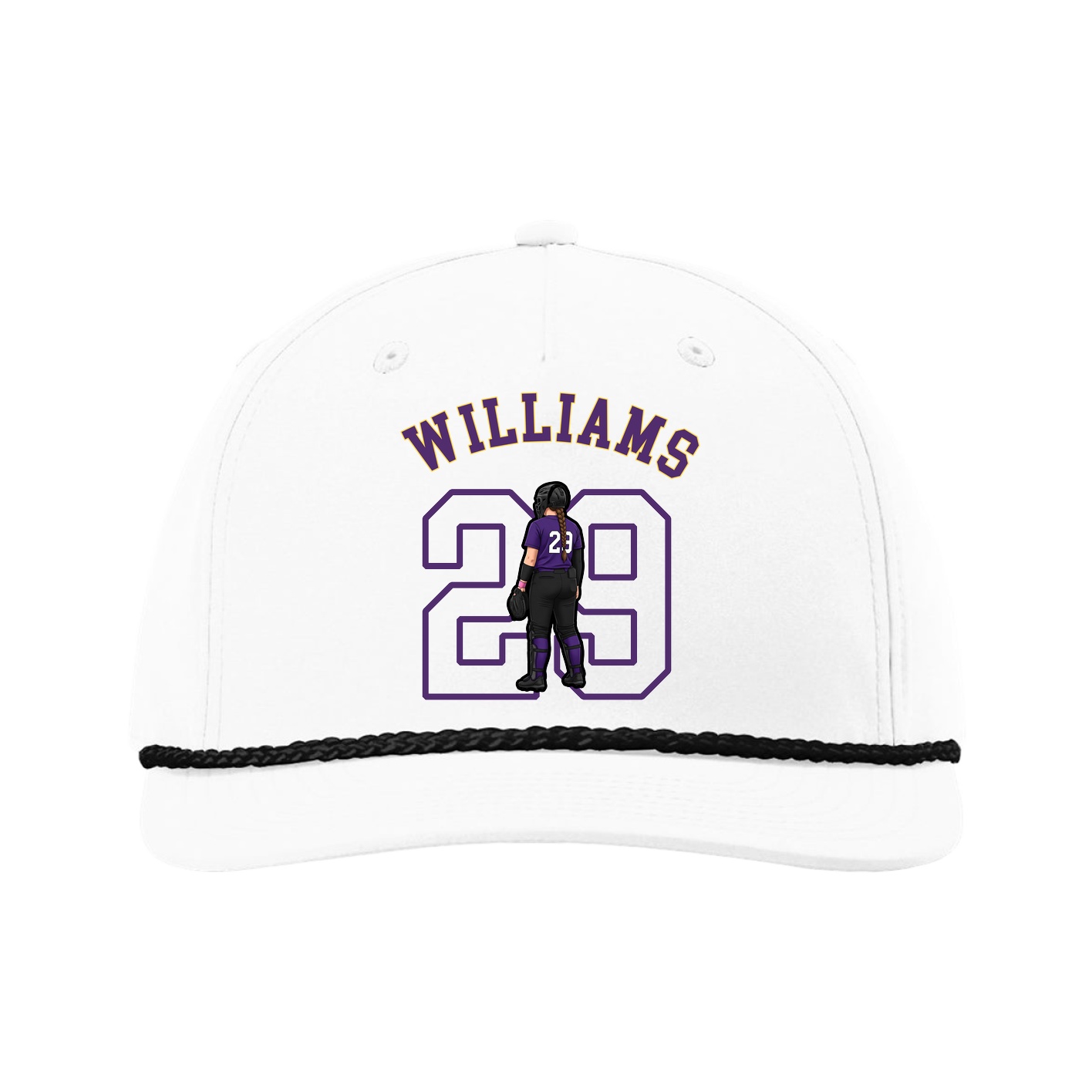 Five-Panel Classic Rope Cap — Shirsey Arch in White