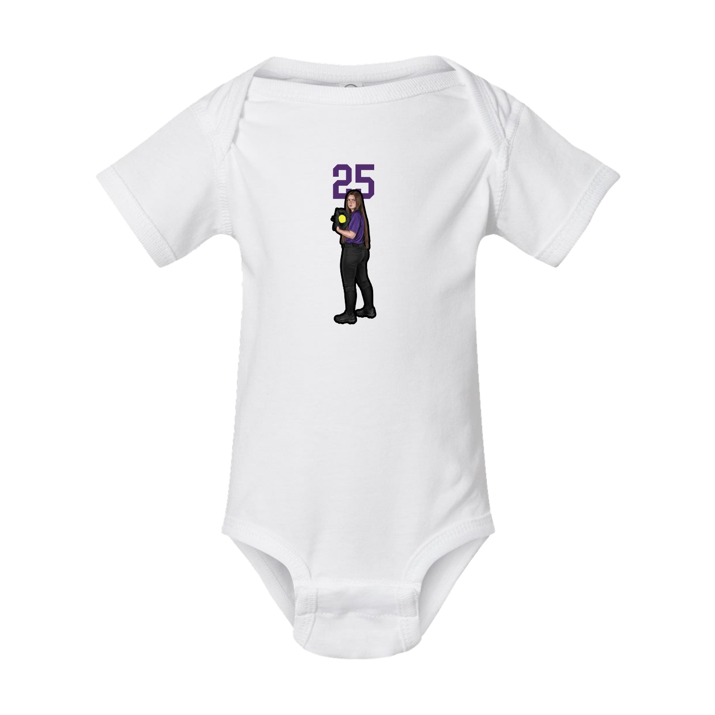 Baby Onesie — Number Top in White