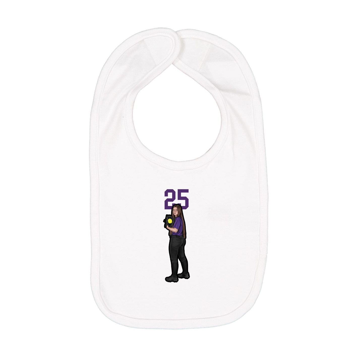 Infant Bib — Number Top in White
