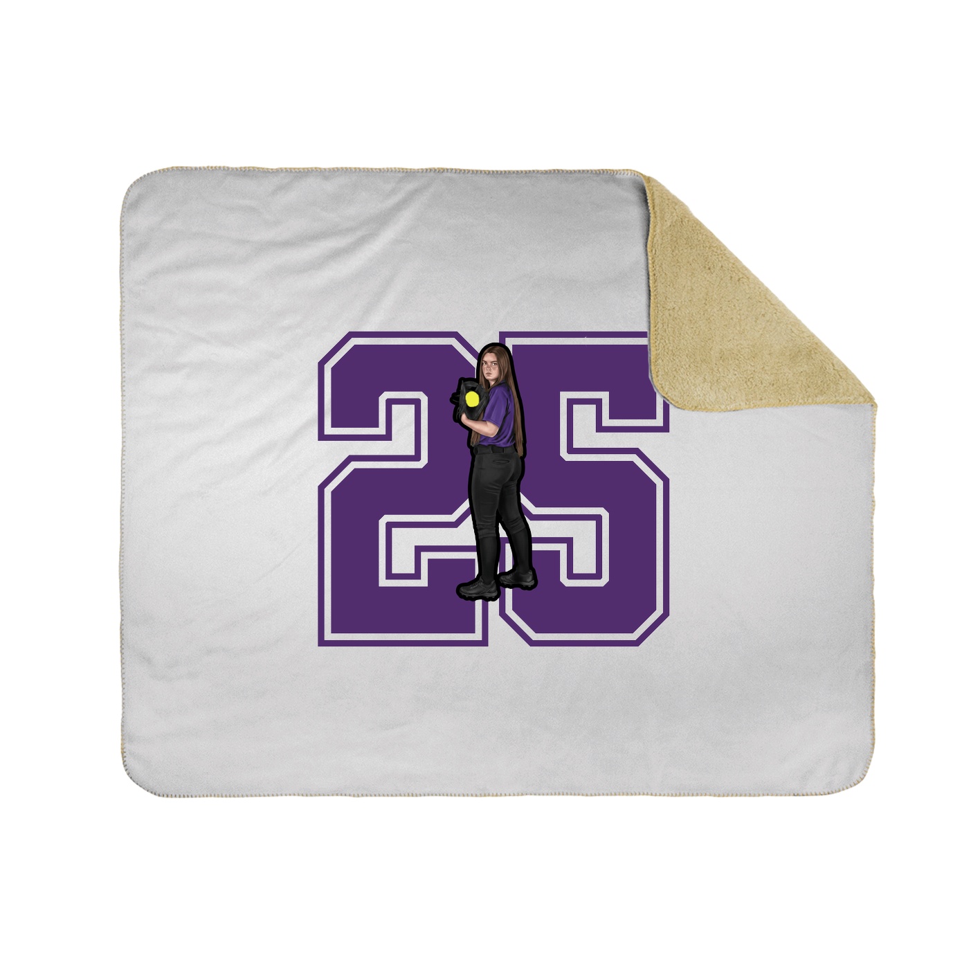 Throw Blanket — Number in White