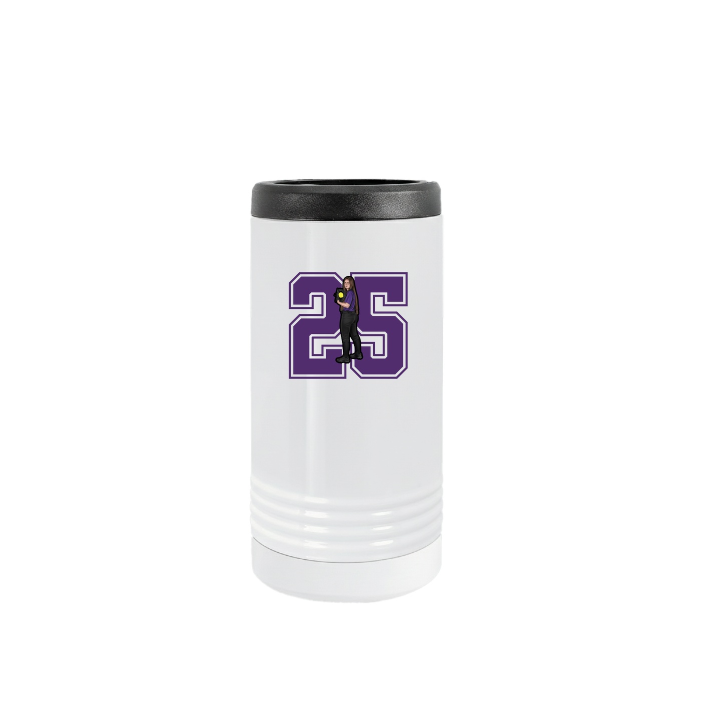 Slim Beverage Holder — Number in White