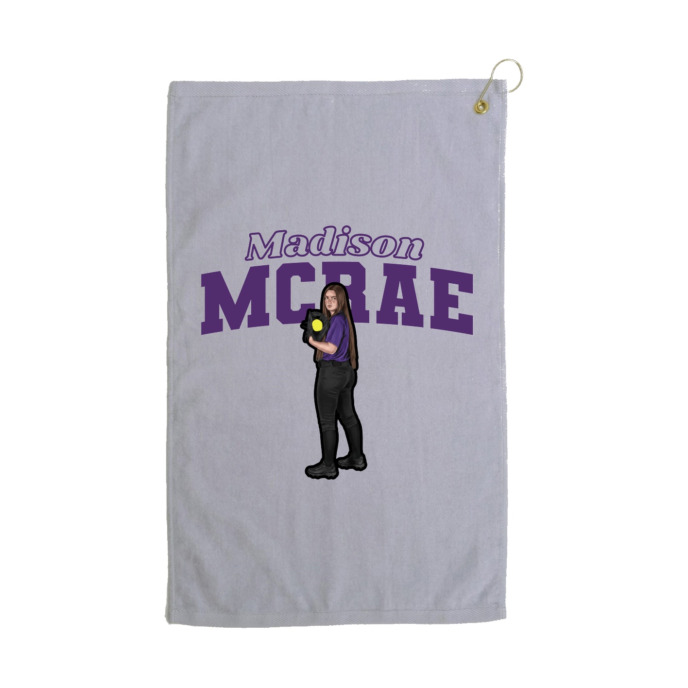 Golf Towel — Name Arch in Grey