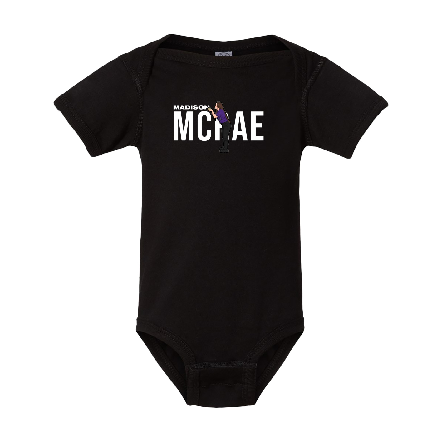 Baby Onesie — Player Name in Black