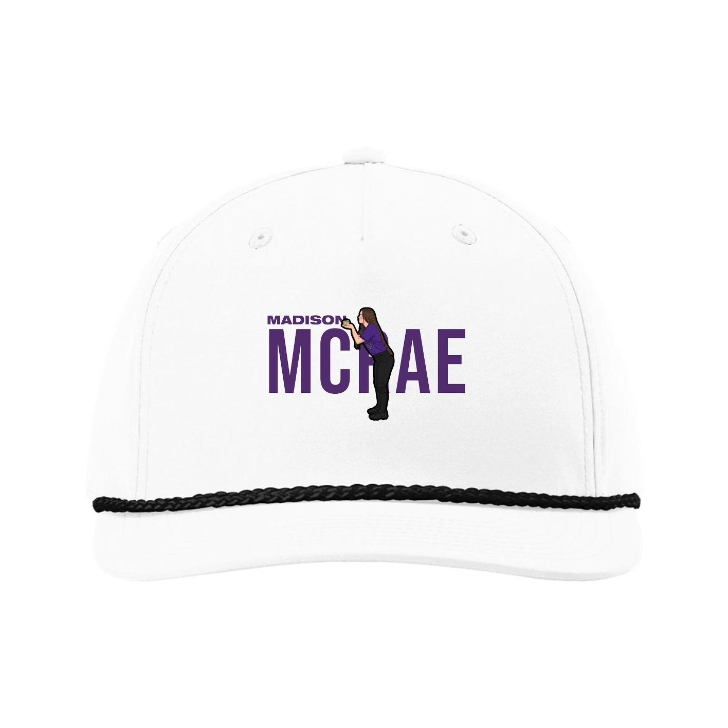 Five-Panel Classic Rope Cap — Player Name in White