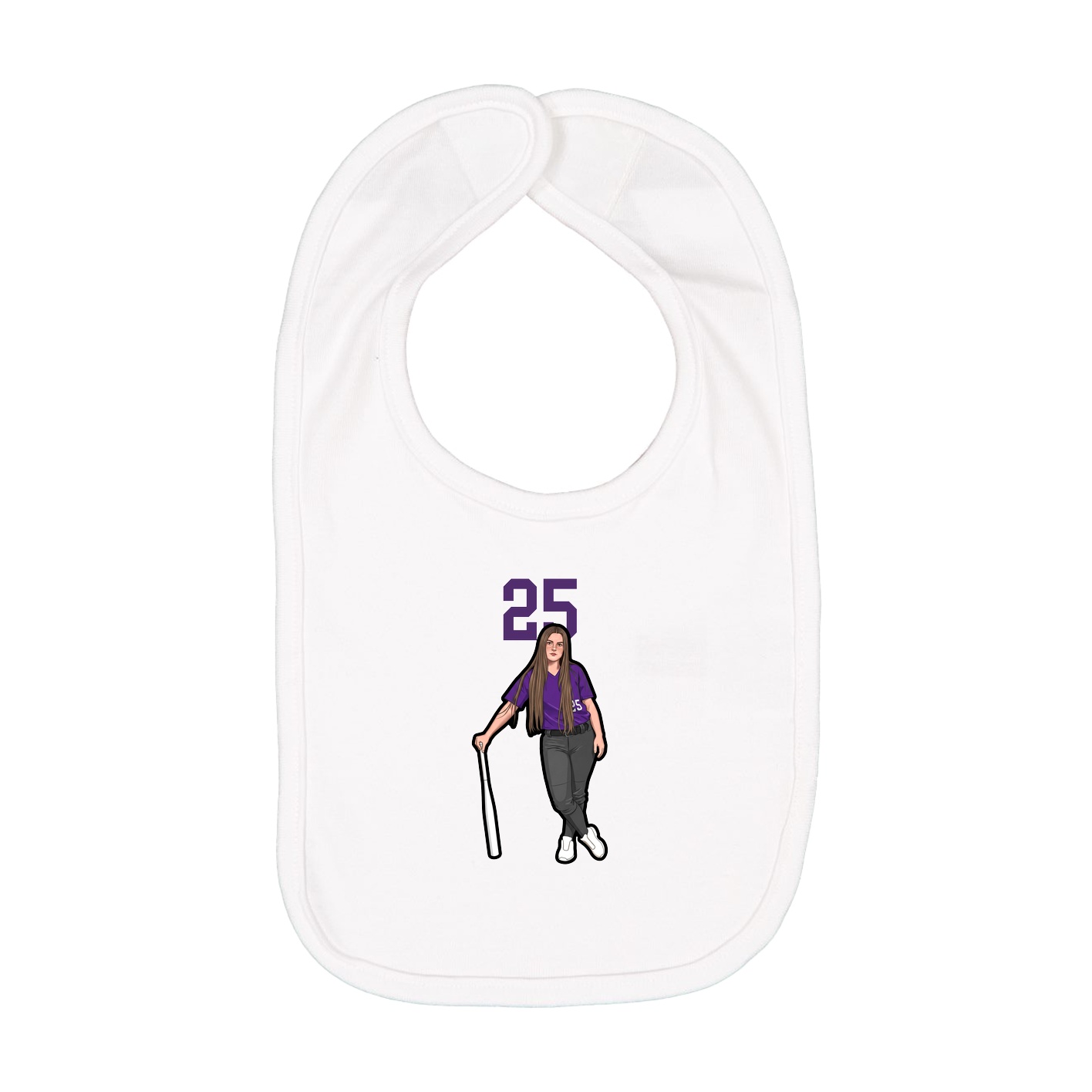 Infant Bib — Number Top in White