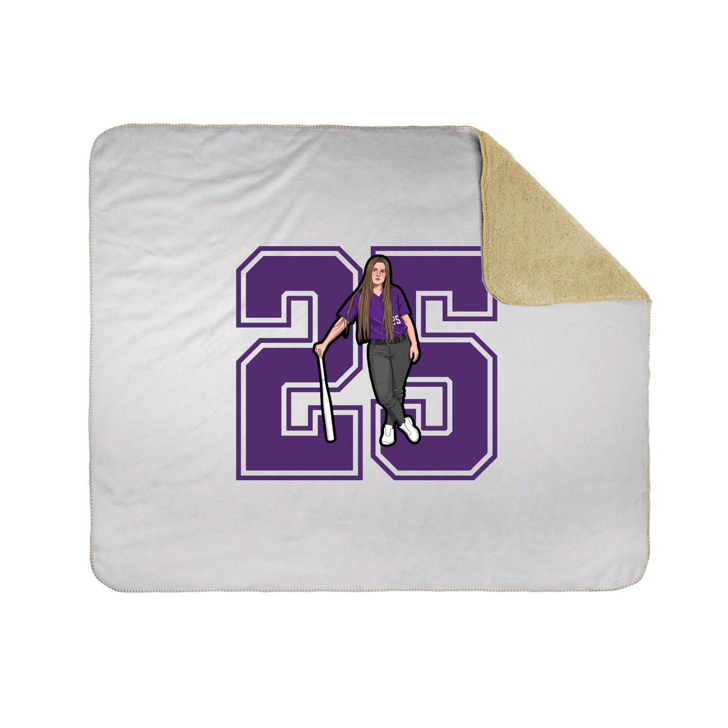Throw Blanket — Number in White