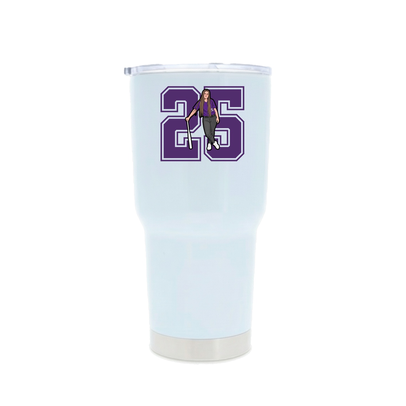 30oz Stainless Steel Tumbler — Number in White