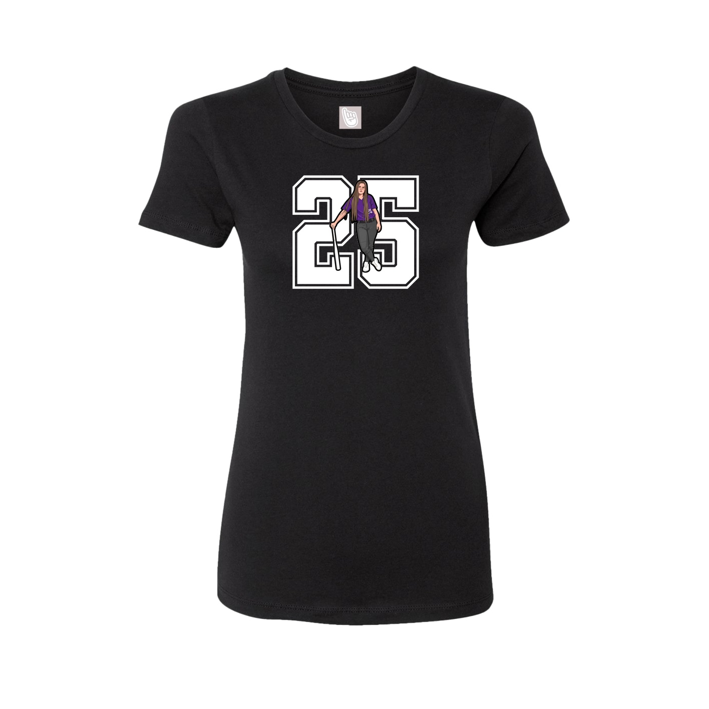 Womens Tee — Number in Black