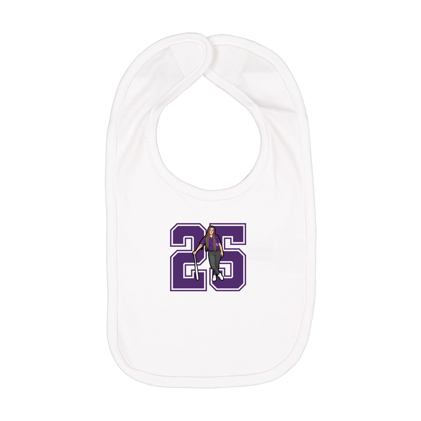 Infant Bib — Number in White