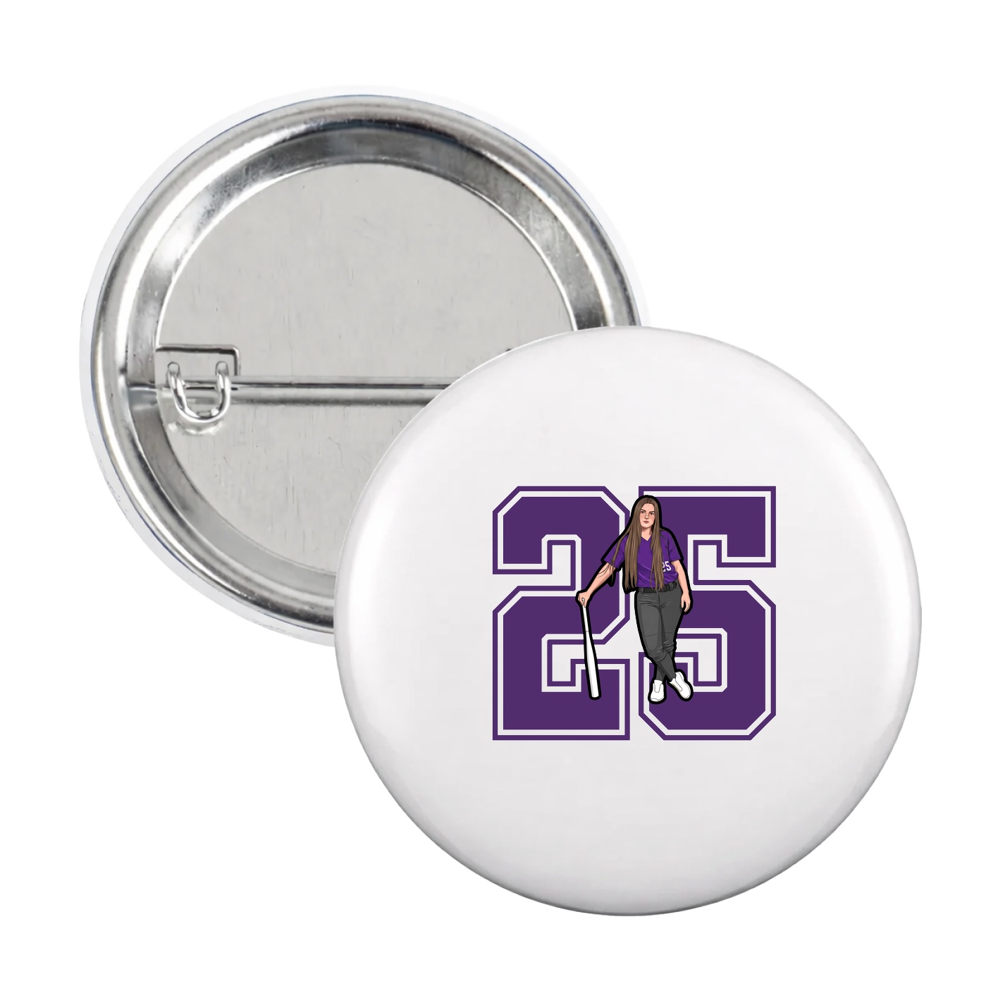 Game Day Button — Number in White