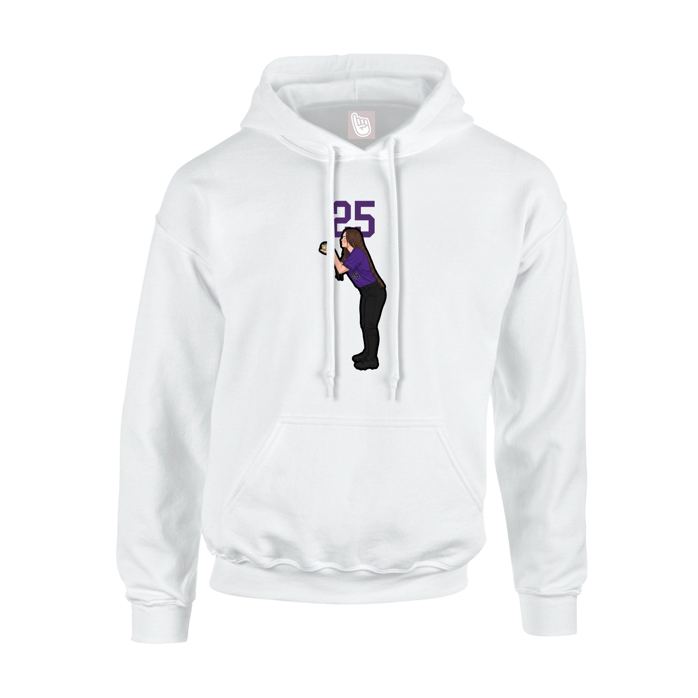 Hoodie — Number Top in White