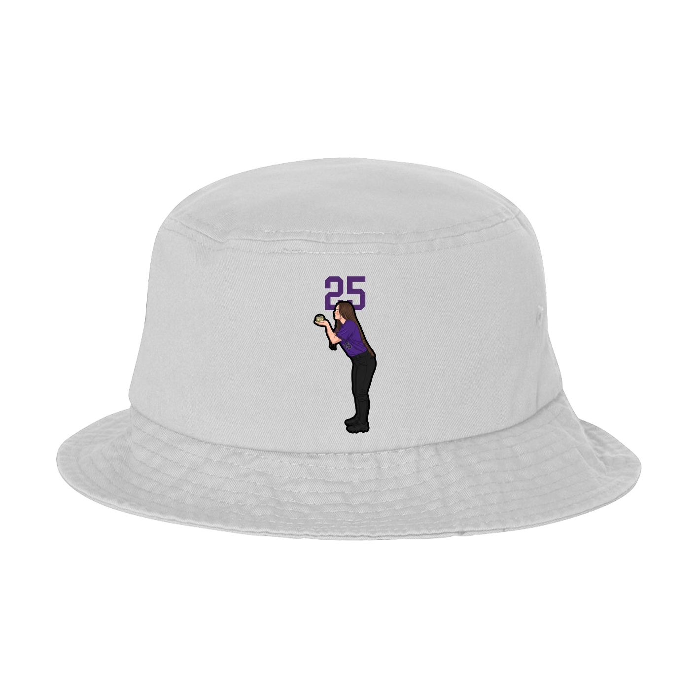 Bucket Cap — Number Top in White