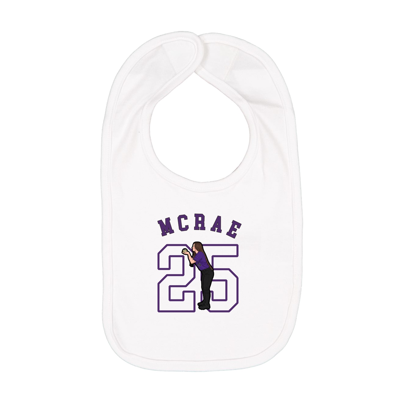 Infant Bib — Shirsey Arch in White