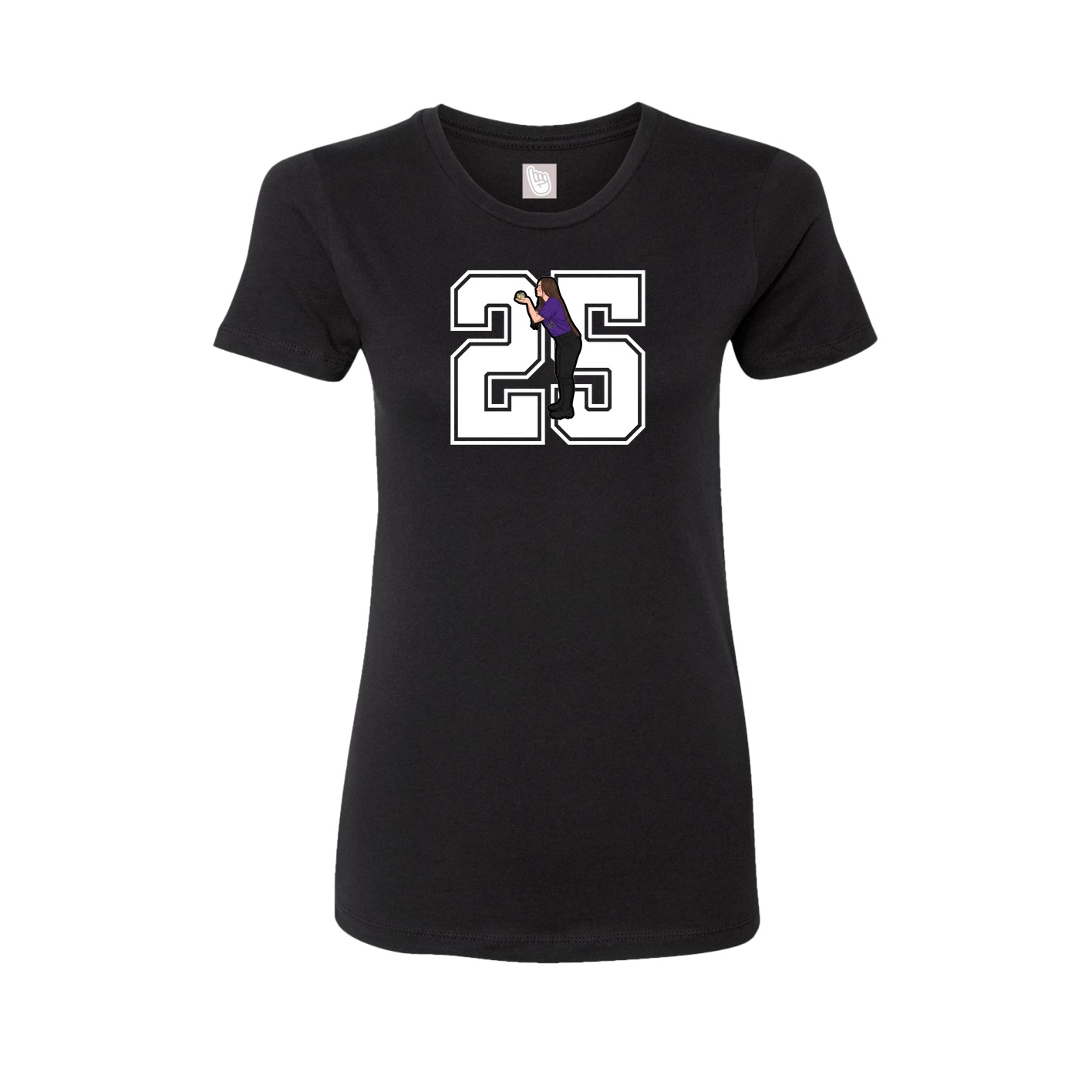 Womens Tee — Number in Black
