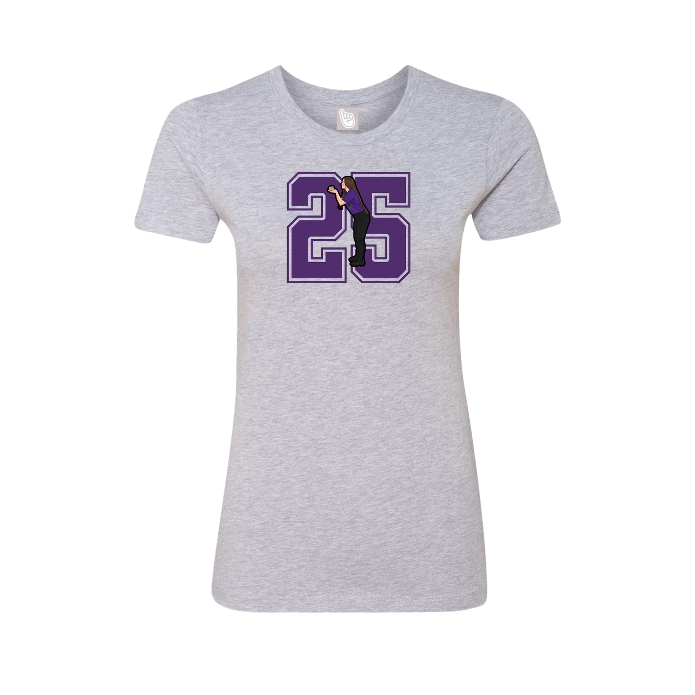 Fitted Women's Tee — Number in Grey