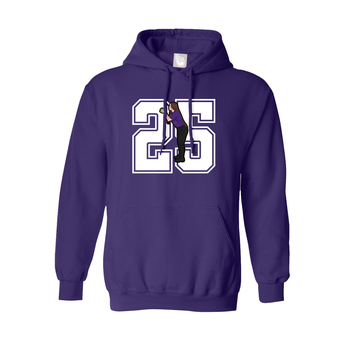 Youth Hoodie — Number in Purple