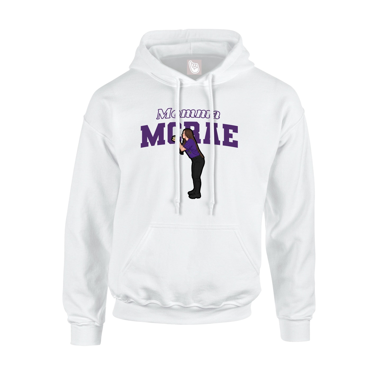 Youth Hoodie — Mothers Day Block in White