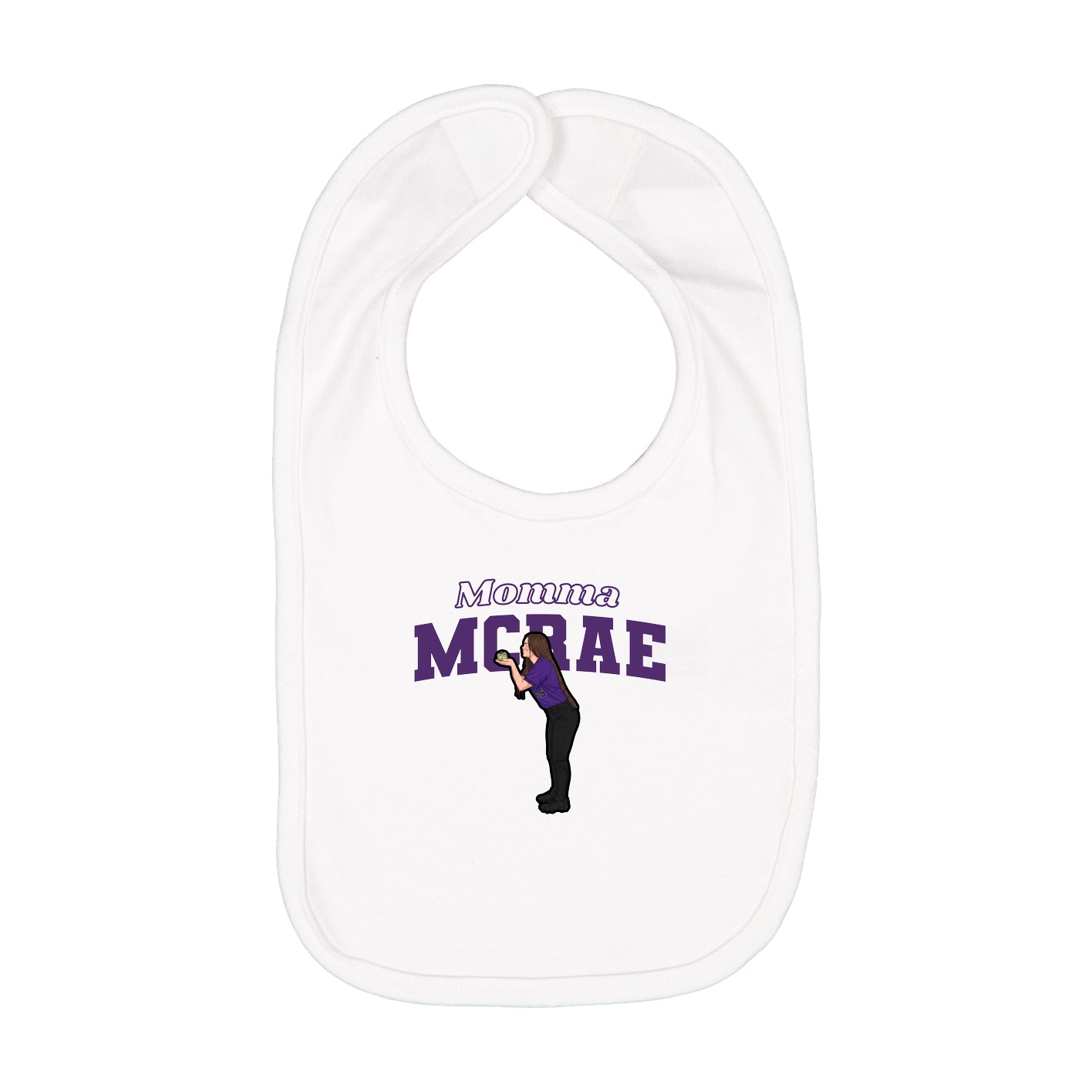 Infant Bib — Mothers Day Block in White