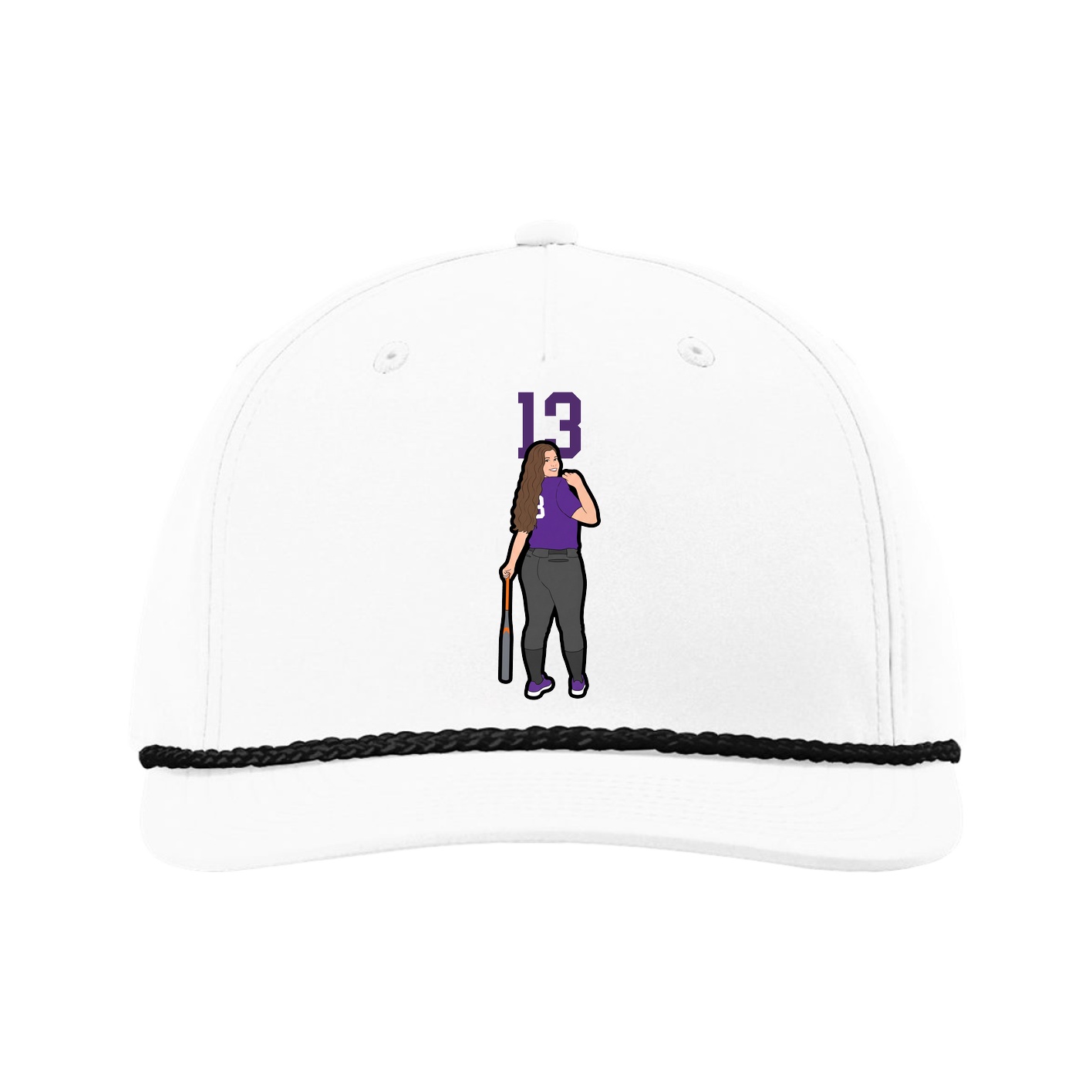 Five-Panel Classic Rope Cap — Number Top in White