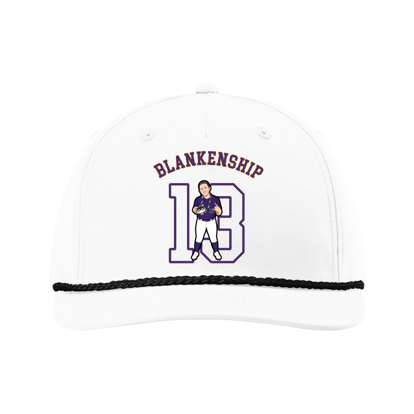 Five-Panel Classic Rope Cap — Shirsey Arch in White