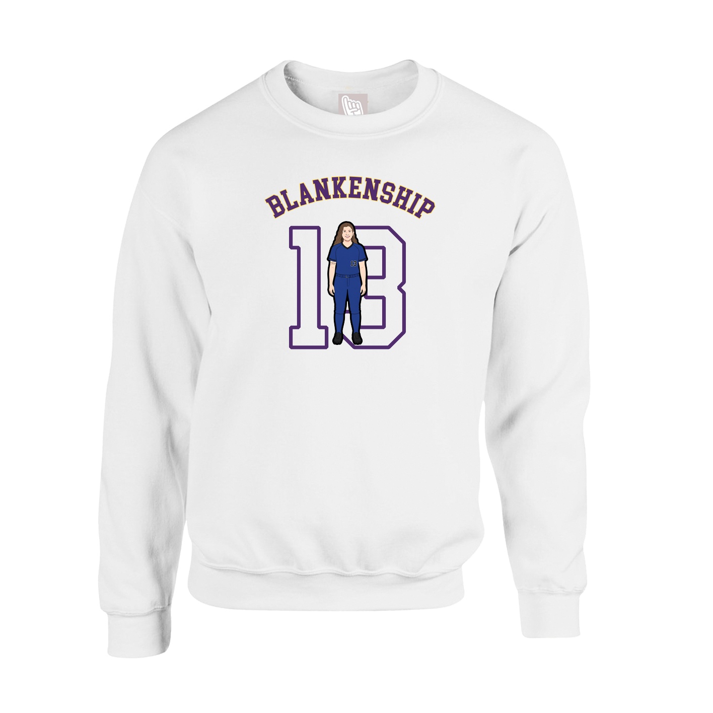 Fleece Crew — Shirsey Arch in White
