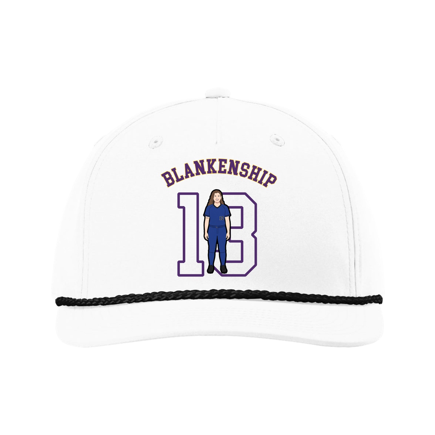 Five-Panel Classic Rope Cap — Shirsey Arch in White