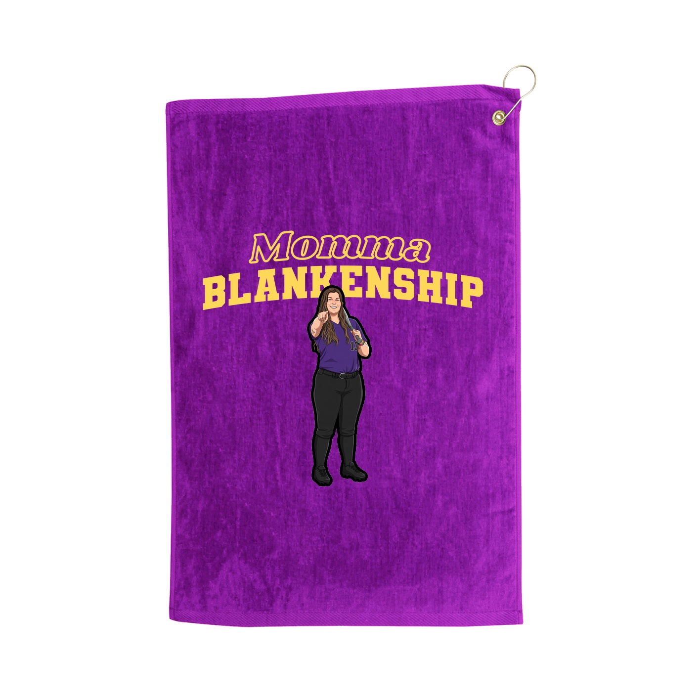 Golf Towel — Mothers Day Block in Purple