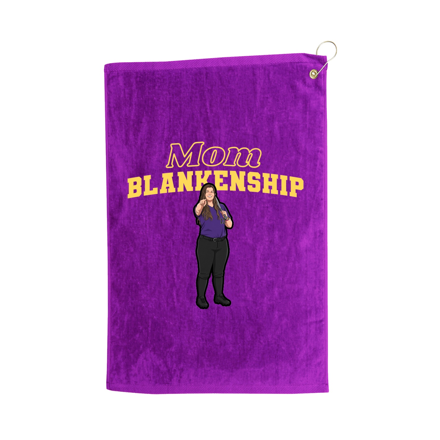 Golf Towel — Mothers Day Block in Purple